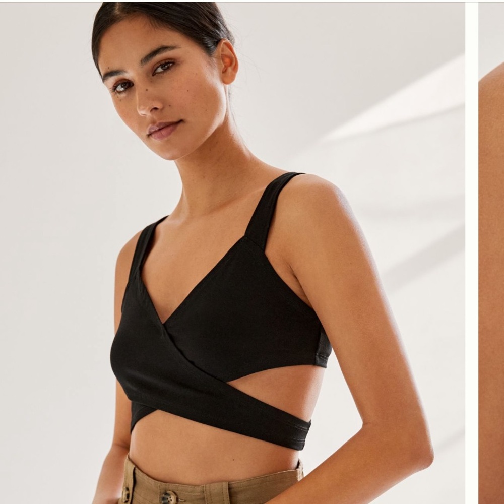 {Maeve} Black Strappy Cut-Out Bra Top
